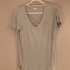 super soft grey criss cross top!
